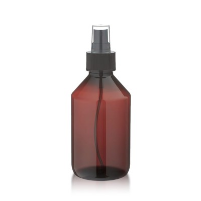 250ml PET Medizinflasche mit schwarzem Zerstäuber