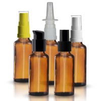 Braune 30ml Glasflasche mit Pumpverschluss Braune 30ml Glasflasche mit Pumpverschluss