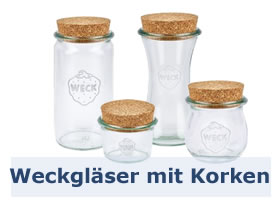 Weckgläser mit Korken