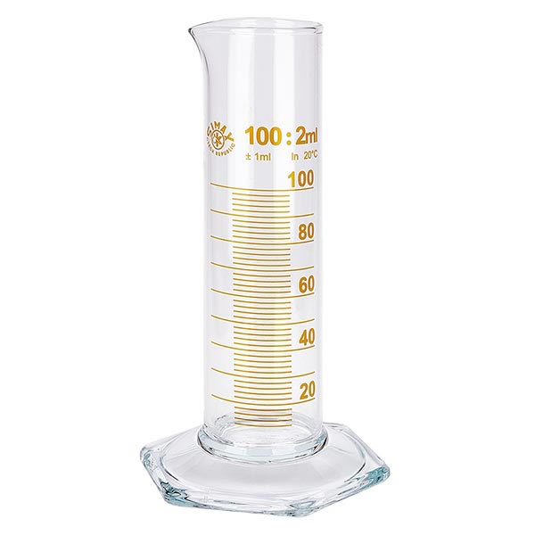 Produktbild von 100 Ml Messzylinder Aus Dickem Borosilikatglas Mit Metrischer Skala & Ausgießer – Lebensmittelecht, Spülmaschinenfest, Ideal Für Labor & Küche