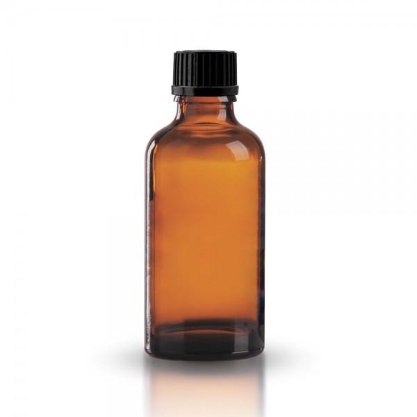 Tropfflasche braun 50ml + Tropfverschluss schwarz ST