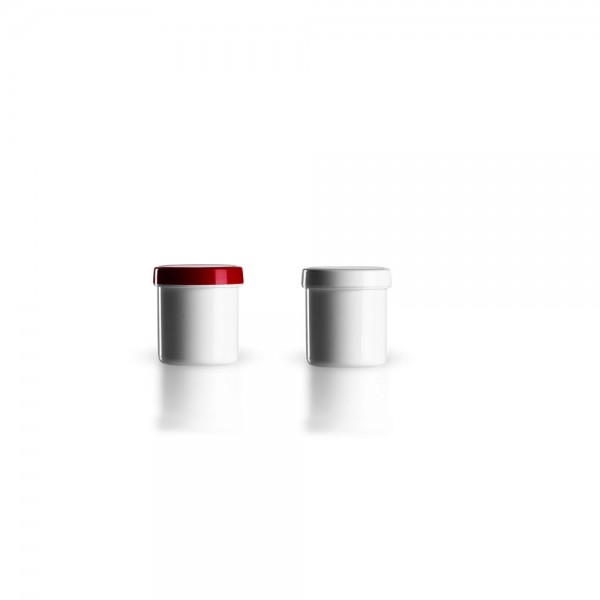 Salbenkruke mit rotem/weißem Deckel 10g