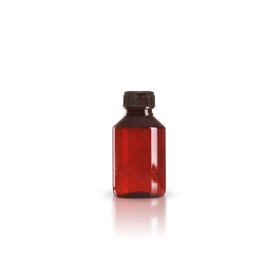 PET Medizinflasche 100ml + braunem Schraubverschluss