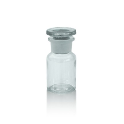 Apothekerflasche 50 ml Weithals klar + Glasstopfen
