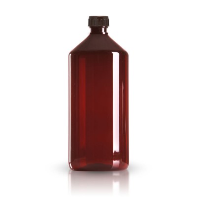 PET Medizinflasche 1000ml + braunem Schraubverschluss