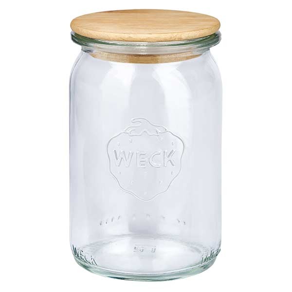 WECK Zylinderglas 145ml + Holzdeckel