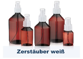 PET Medizinflaschen mit weißen Pumpzerstäubern