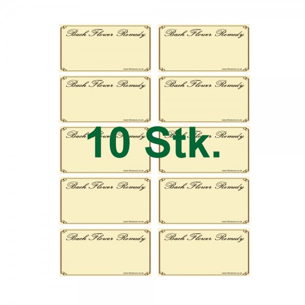 10 farbig bedruckte Etiketten