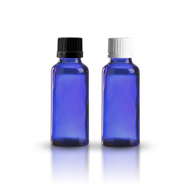 Apothekerflasche blau 30ml + Schraubverschluss