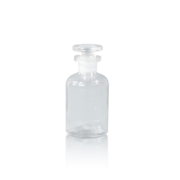 Apothekerflasche 50 ml Enghals klar + Glasstopfen