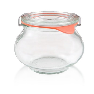 24 Weck Gläser 530ml Saftflasche Deckel Gummi Klammer Einmachglas Einweckglas