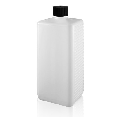 Vierkant Lotionflasche 1000ml + Schraubverschluss schwarz