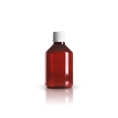 PET Medizinflasche 200ml + Schraubverschluss weiß
