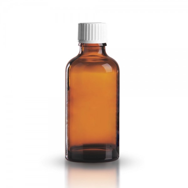 Tropfflasche braun 50ml + weißem Schraubverschluss ST