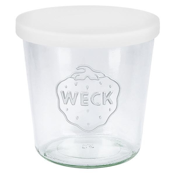 Weck Sturzglas 580ml + Silikondeckel weiß