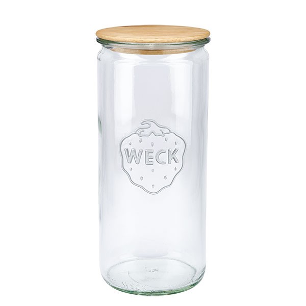 WECK-Zylinderglas 1040ml + Holzdeckel