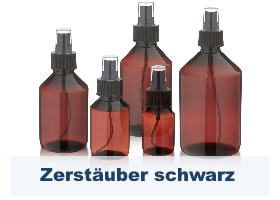 PET Medizinflaschen mit schwarzem Pumpzerstäuberweiß