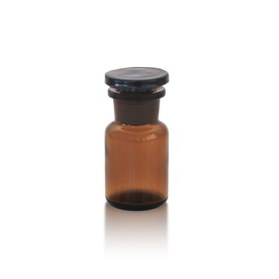 Apothekerflasche 50 ml Weithals braun + Glasstopfen