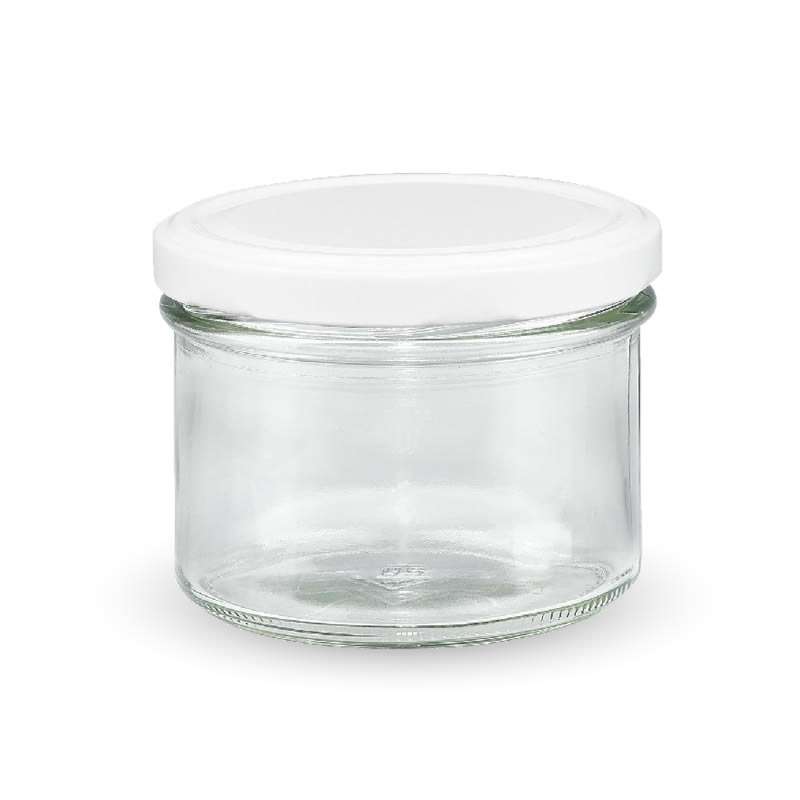 Twist Off Sturzglas 225ml + Deckel weiß