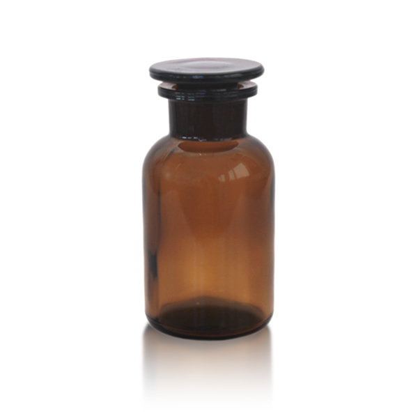 Apothekerflasche 250ml Weithals Braunglas + Glasstopfen