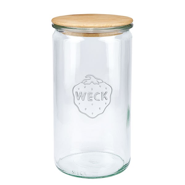 WECK-Zylinderglas 1590ml + Holzdeckel