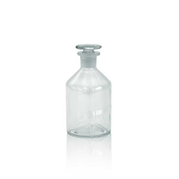 Steilbrustflasche 50 ml Enghals klar + Glasstopfen