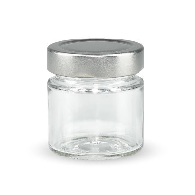 Marmeladenglas 135ml mit silbernem Deckel