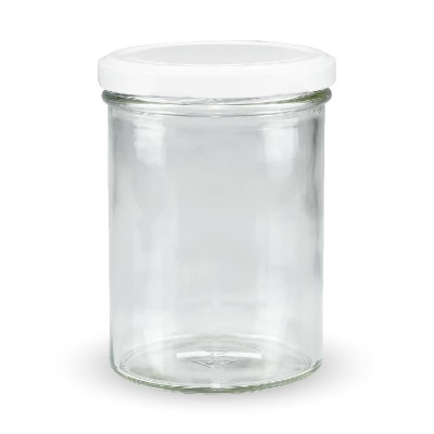 Marmeladenglas 435ml mit weißem Deckel
