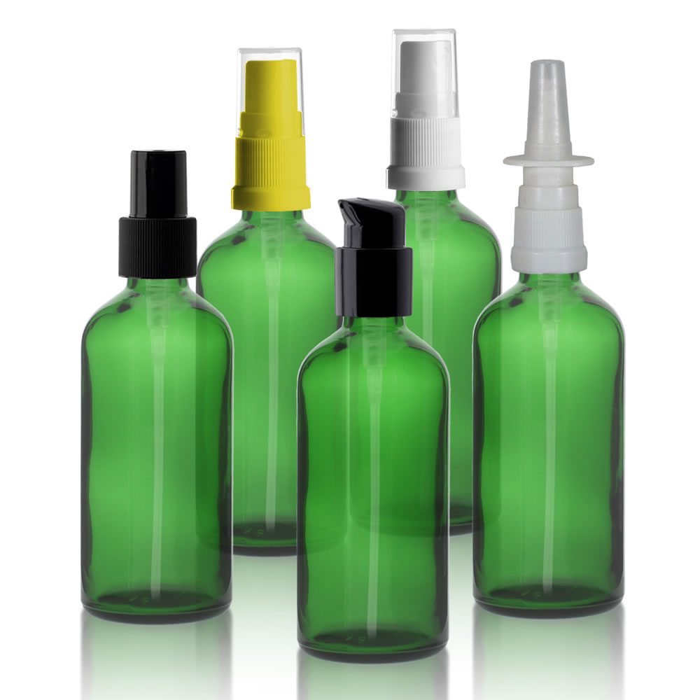 Grüne 100ml Tropfflasche mit Pumpverschluss