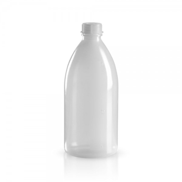 500ml PE Laborflasche Enghals + Verschluss