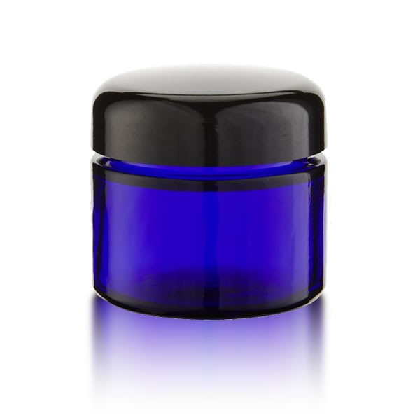 Blauglas Tiegel 50 ml - schwarz