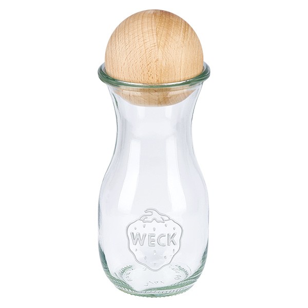 290ml Saftflasche WECK RR60 mit Holzkugel Buche