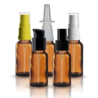 Braune 20ml Glasflasche mit Pumpverschluss Braune 20ml Glasflasche mit Pumpverschluss