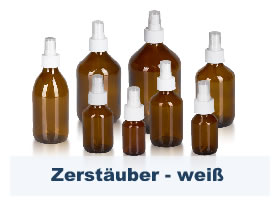 Euro Medizinflaschen mit weißen Pumpzerstäubern