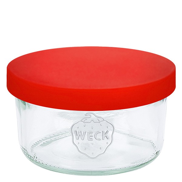 Weck Sturzglas 165ml + Silikondeckel rot