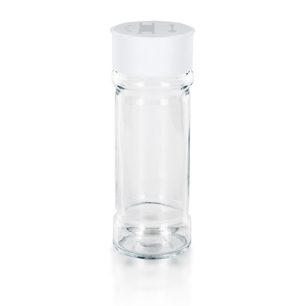 Gewürzglas 100ml + 2-fach Verschluss weiß