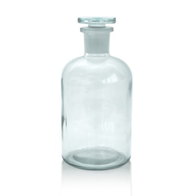 Apothekerflasche 500 ml Enghals klar + Glasstopfen