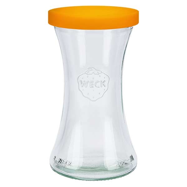 Delikatessenglas 200ml + Silikondeckel orange