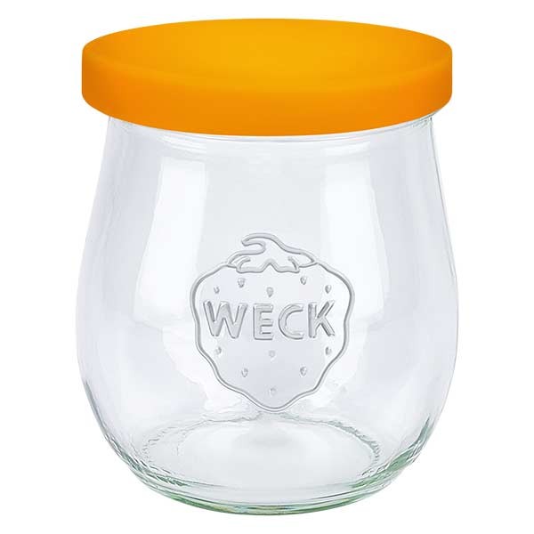 WECK Tulpenglas 220ml + Silikondeckel orange