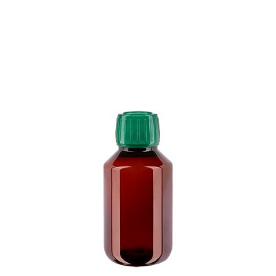 PET Medizinflasche 100ml + Schraubverschluss grün OV