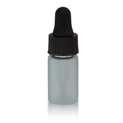 Mini Pipettenflasche 3ml gefrostet + schwarze Pipette