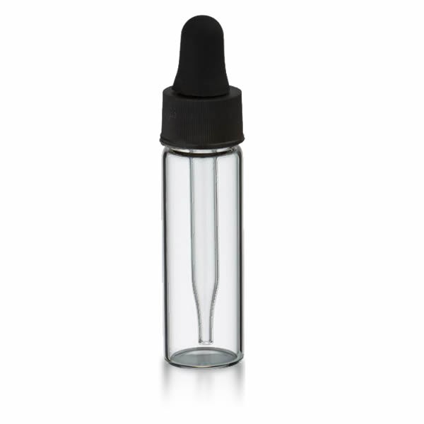 Mini Pipettenflasche 5ml klar + schwarze Pipette