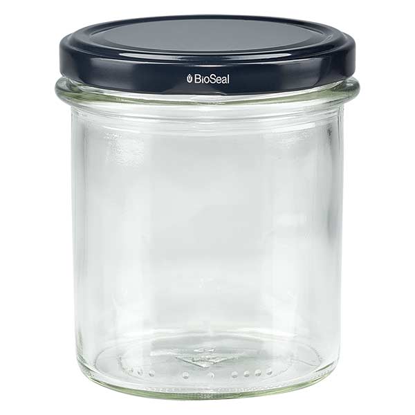 Twist Off Sturzglas 350ml + Deckel schwarz