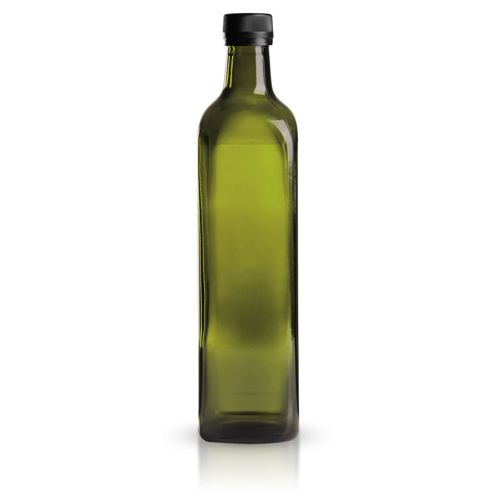 Eckige Ölflasche / Glasflasche mit Verschluss 750 ml