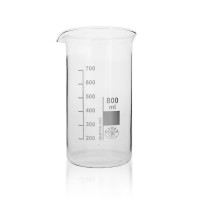 Teqler Becherglas Niedrige Form 1000 Ml – Aus Borosilikatglas 3.3, Standsicher, Mit Ausguss, Temperatur- Und Chemikalienbeständig