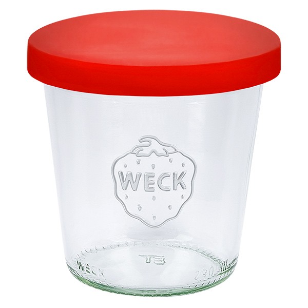 Weck Sturzglas 290ml + Silikondeckel rot
